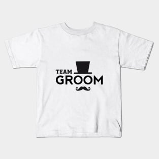 Team Groom t-shirt with hat and mustache Kids T-Shirt
